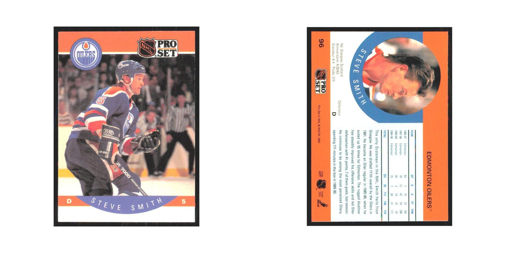 1990 Pro Set Steve Smith Edmonton Oilers #96