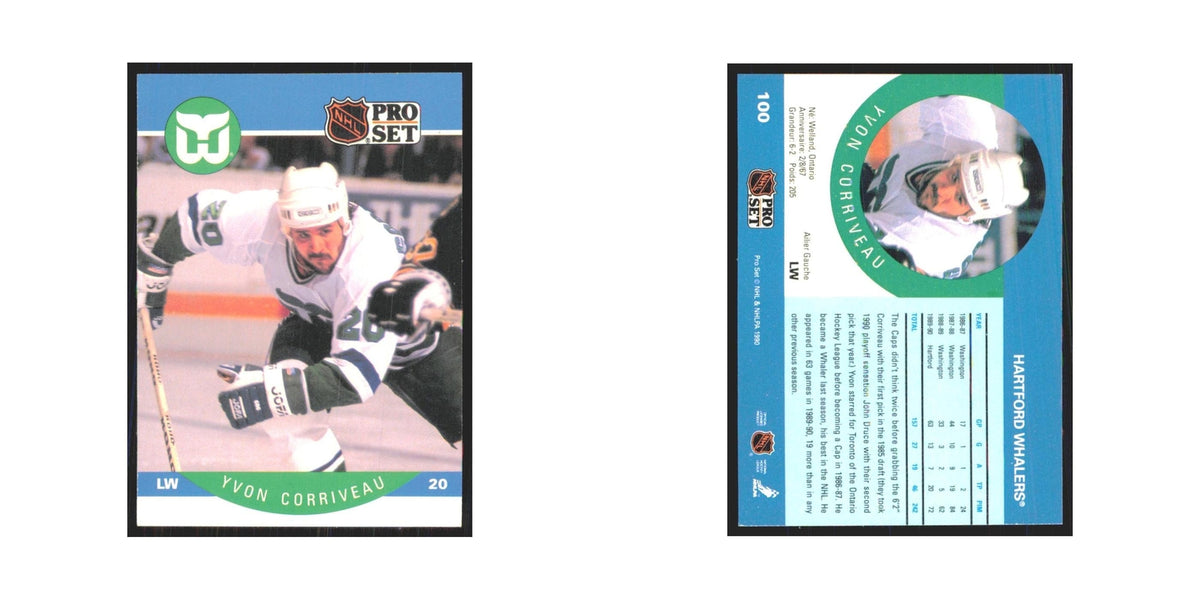 1990 Pro Set Yvon Corriveau Hartford Whalers #100