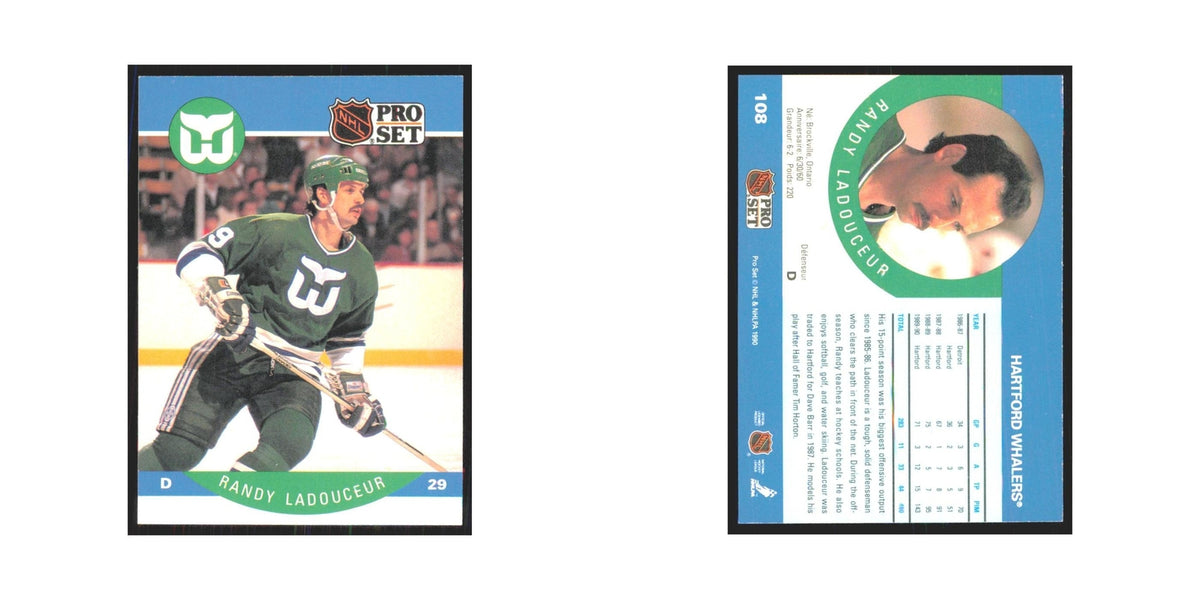 1990 Pro Set Randy Ladouceur Hartford Whalers #108
