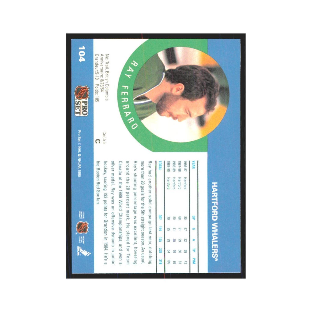 1990 Pro Set Ray Ferraro Hartford Whalers #104
