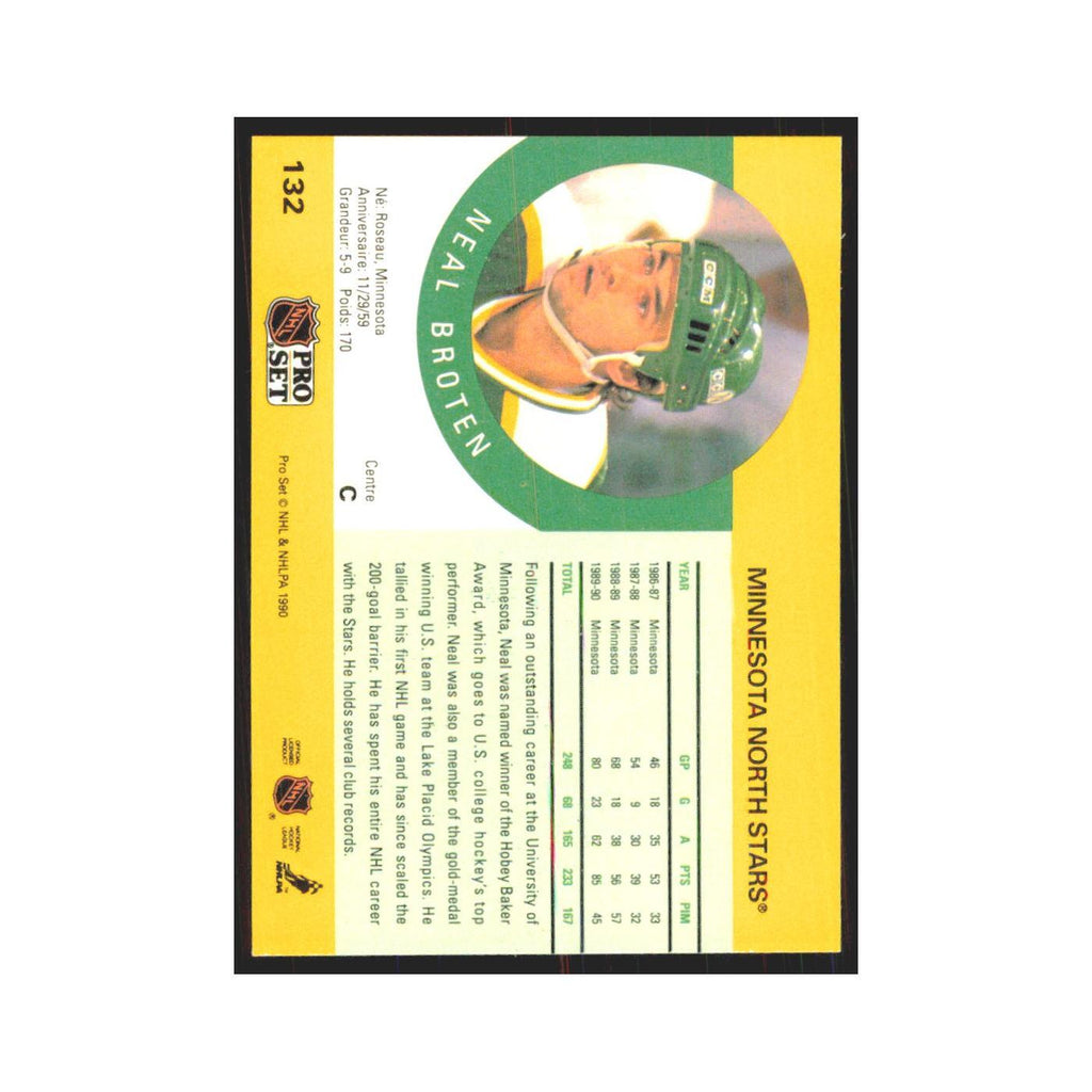 1990 Pro Set Neal Broten Minnesota North Stars #132