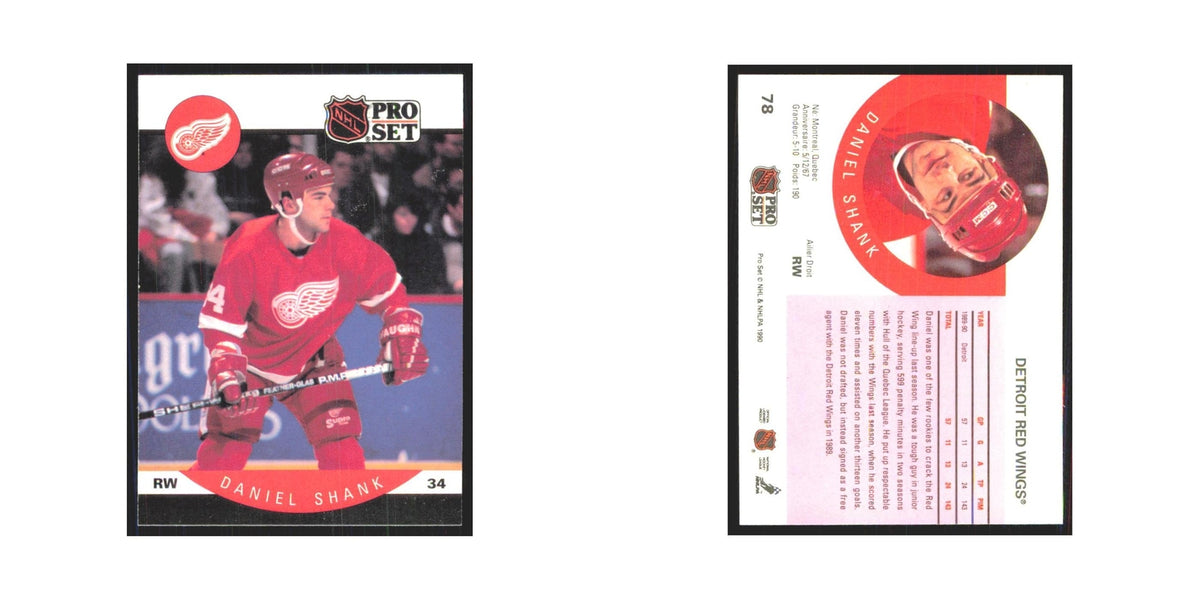 1990 Pro Set Daniel Shank Detroit Red Wings #78