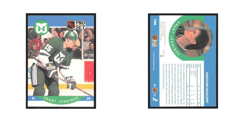 1990 Pro Set Grant Jennings Hartford Whalers #106