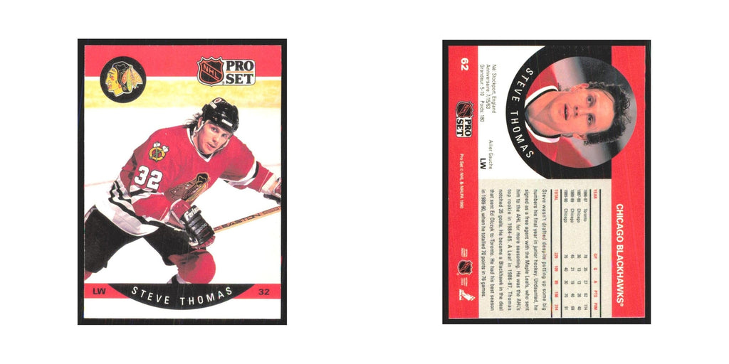 1990 Pro Set Steve Thomas Chicago Blackhawks #62