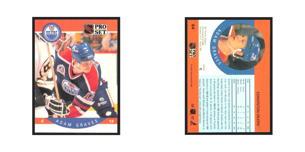 1990 Pro Set Adam Graves Edmonton Oilers #84