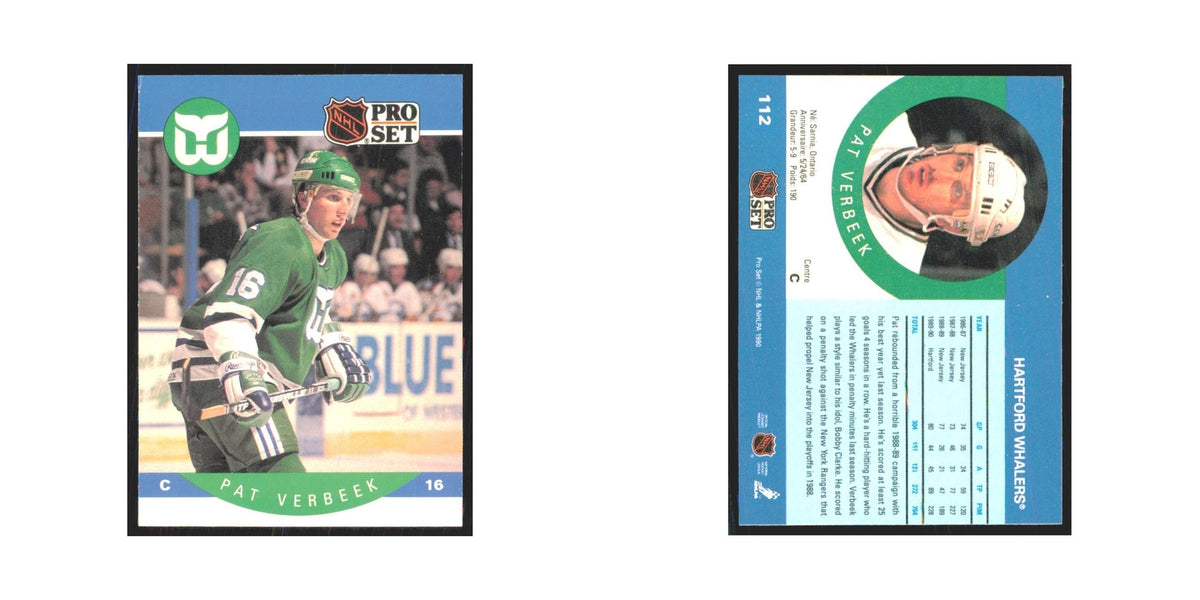 1990 Pro Set Pat Verbeek Hartford Whalers #112