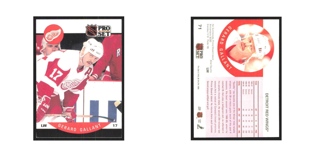 1990 Pro Set Gerard Gallant Detroit Red Wings #71