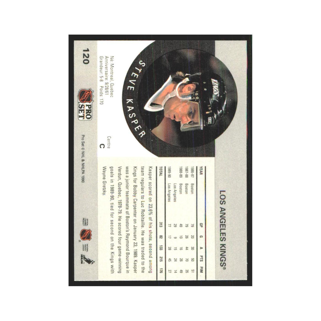1990 Pro Set Steve Kasper Los Angeles Kings #120