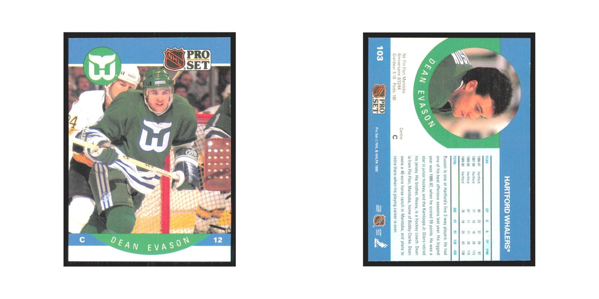1990 Pro Set Dean Evason Hartford Whalers #103