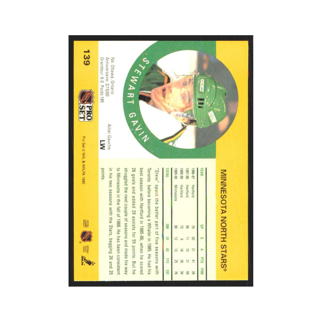 1990 Pro Set Stewart Gavin Minnesota North Stars #139