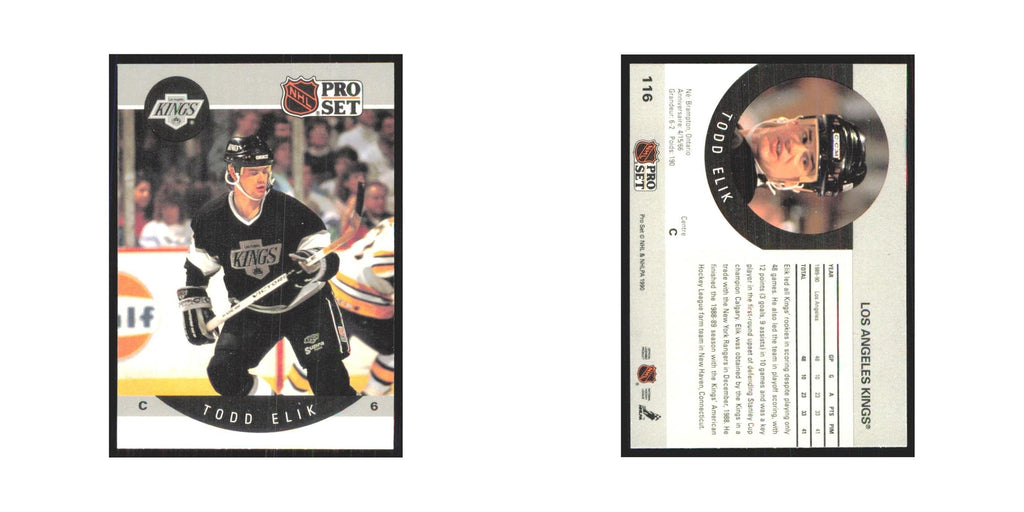 1990 Pro Set Todd Elik Los Angeles Kings #116
