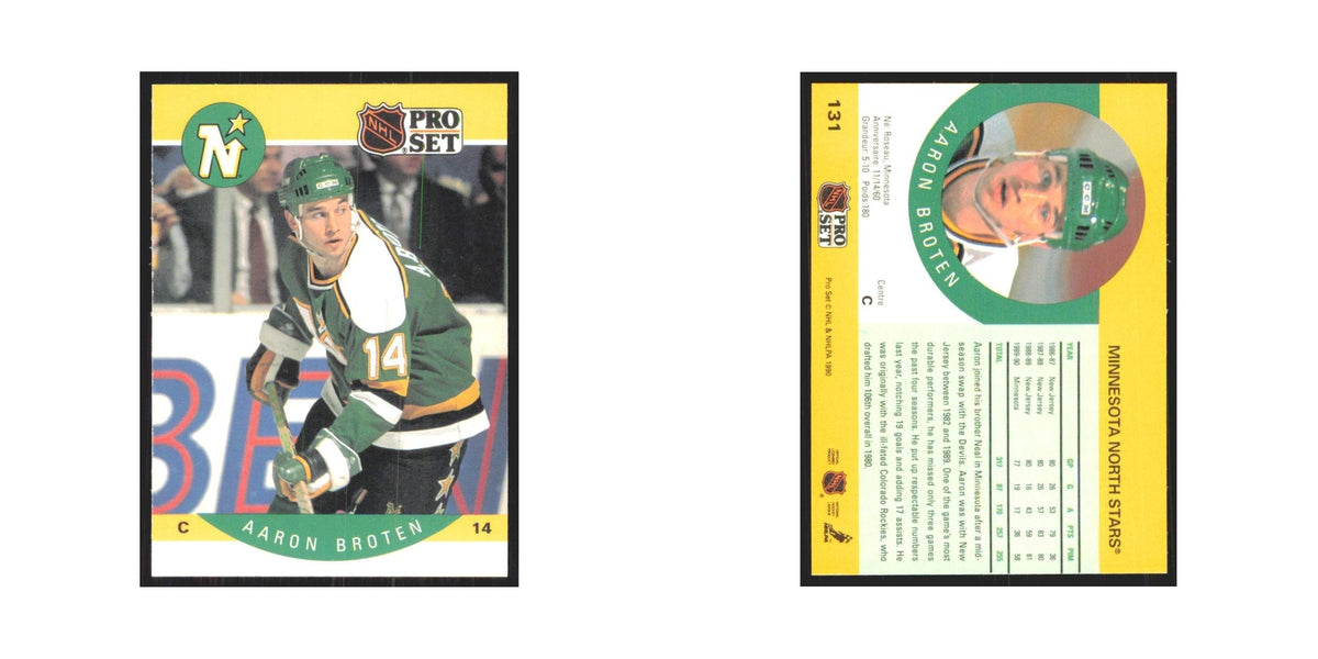 1990 Pro Set Aaron Broten Minnesota North Stars #131