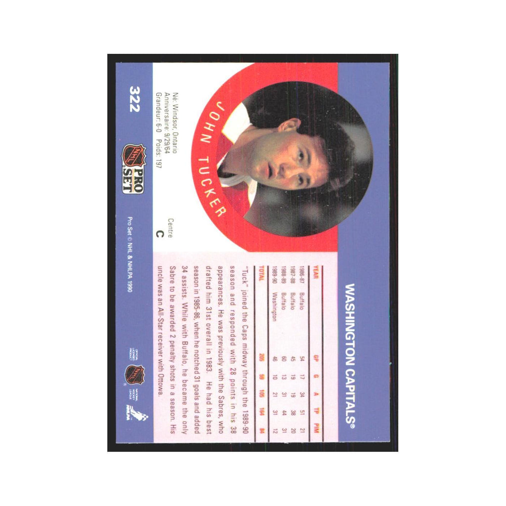 1990 Pro Set John Tucker Washington Capitals #322