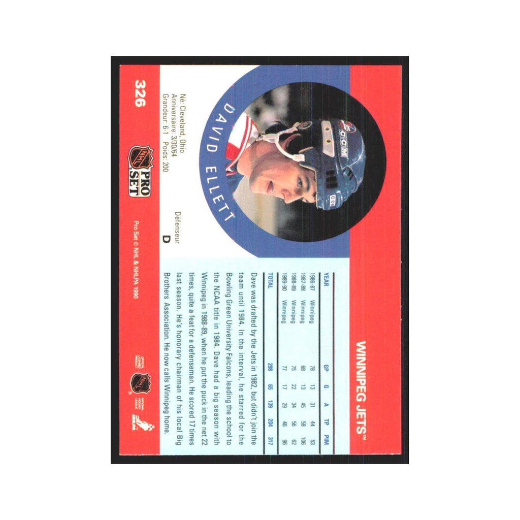 1990 Pro Set Dave Ellett Winnipeg Jets #326