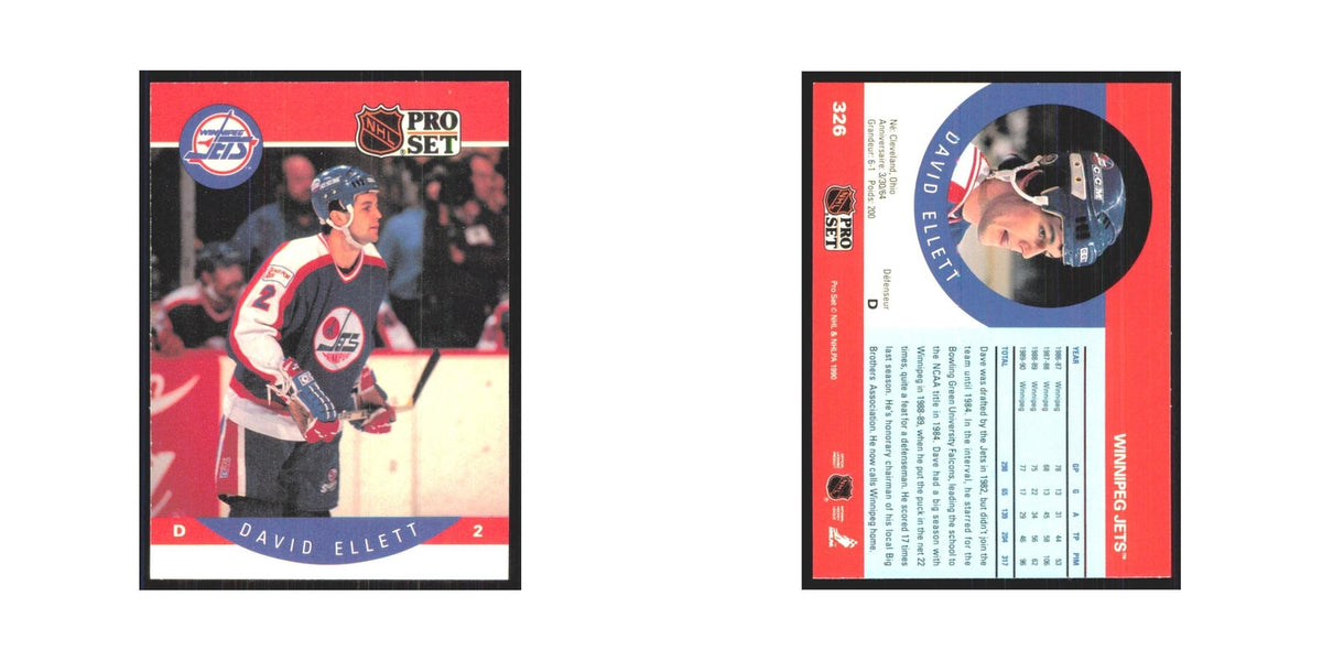 1990 Pro Set Dave Ellett Winnipeg Jets #326