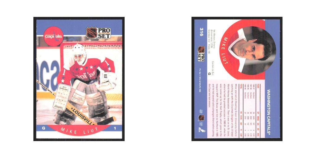 1990 Pro Set Mike Liut Washington Capitals #316
