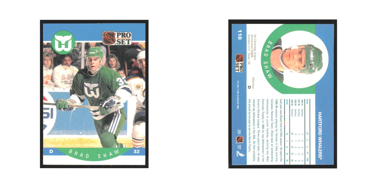 1990 Pro Set Brad Shaw Hartford Whalers #110
