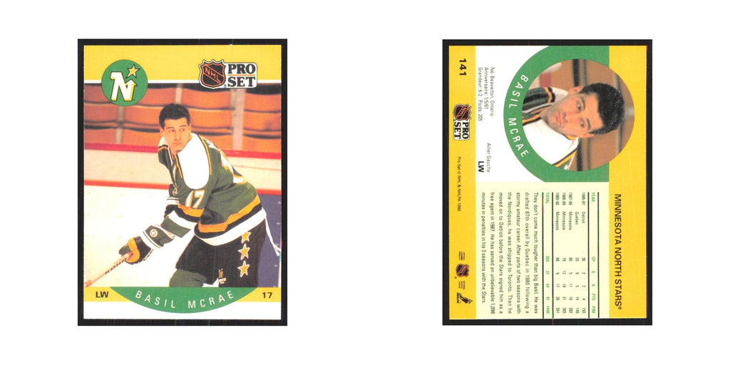 1990 Pro Set Basil McRae Minnesota North Stars #141