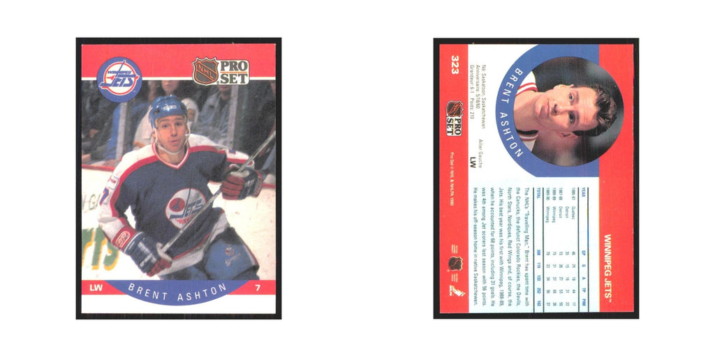 1990 Pro Set Brent Ashton Winnipeg Jets #323