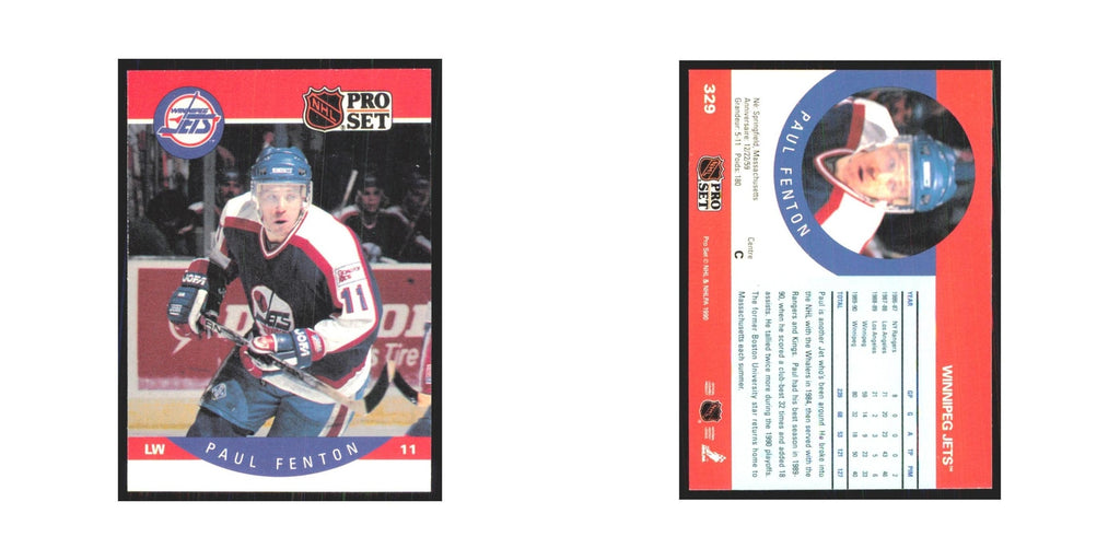 1990 Pro Set Paul Fenton Winnipeg Jets #329
