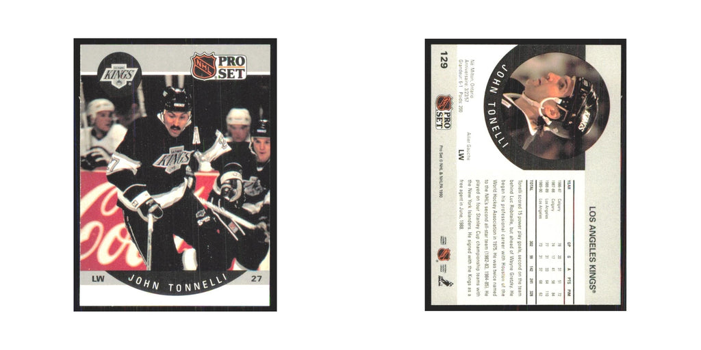 1990 Pro Set John Tonnelli Los Angeles Kings #129