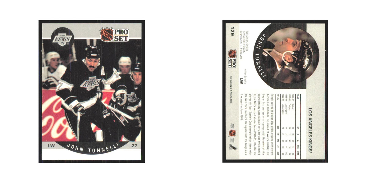 1990 Pro Set John Tonnelli Los Angeles Kings #129