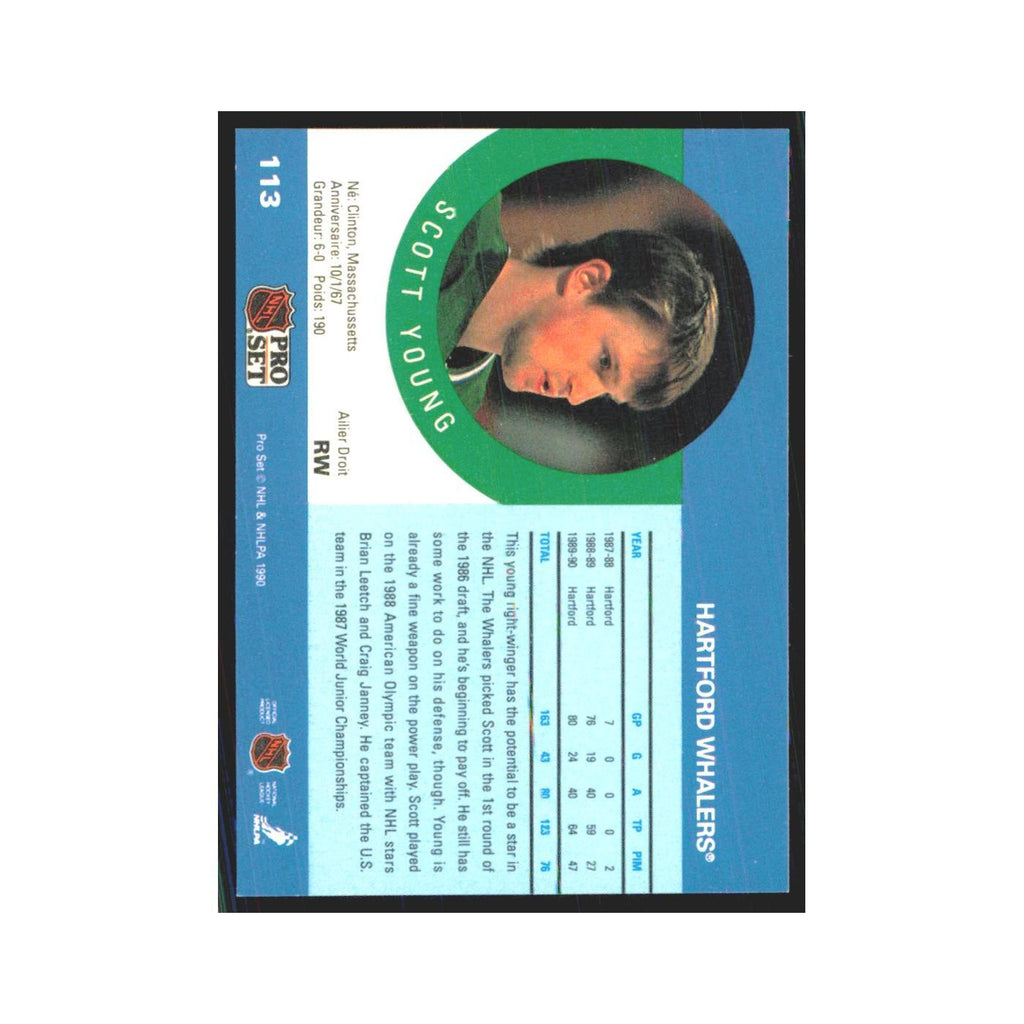 1990 Pro Set Scott Young Hartford Whalers #113
