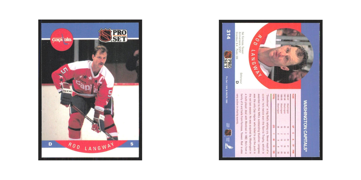 1990 Pro Set Rod Langway Washington Capitals #314
