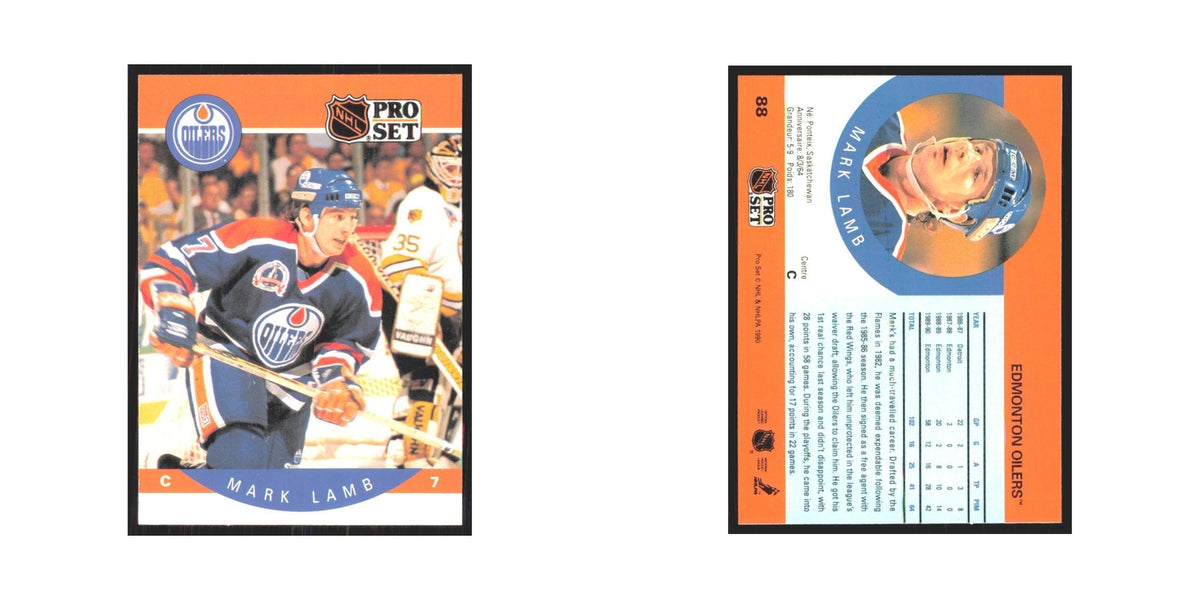 1990 Pro Set Mark Lamb Edmonton Oilers #88