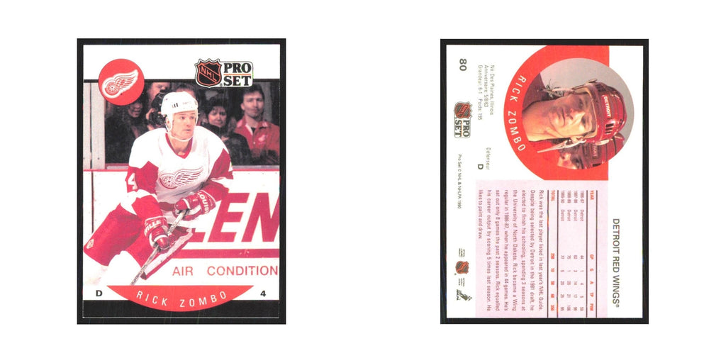1990 Pro Set Rick Zombo Detroit Red Wings #80
