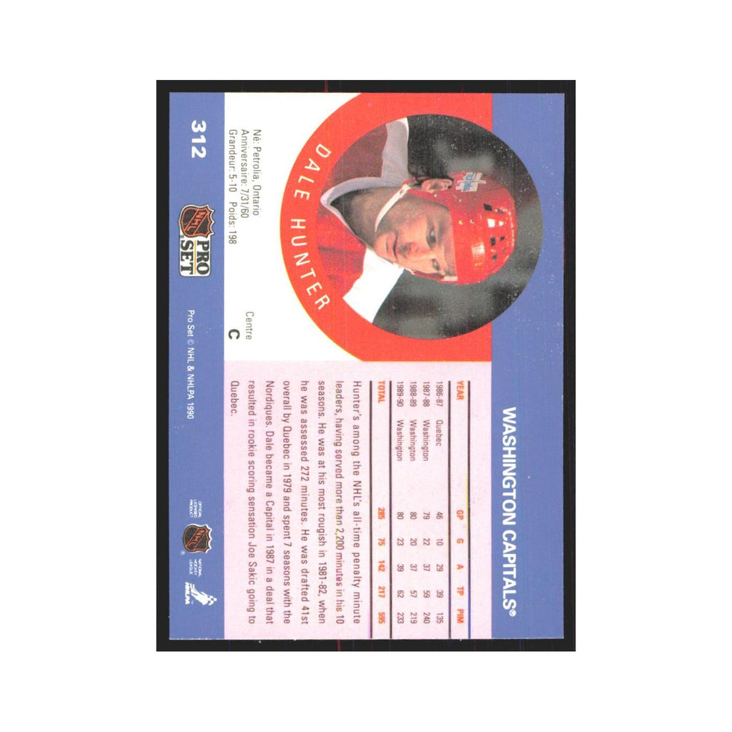 1990 Pro Set Dale Hunter Washington Capitals #312