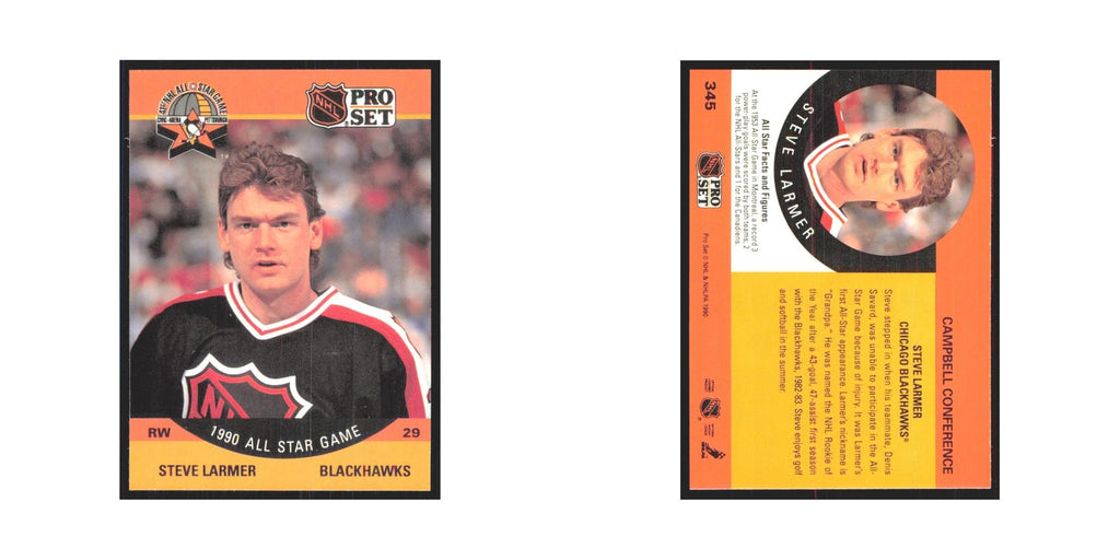 1990 Pro Set Steve Larmer Chicago Blackhawks #345
