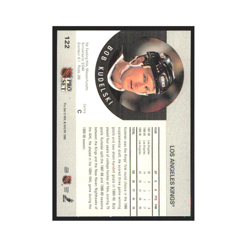 1990 Pro Set Bob Kudelski Los Angeles Kings #122