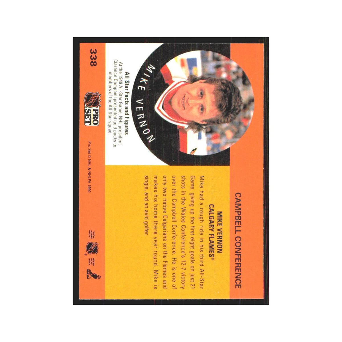 1990 Pro Set Mike Vernon Calgary Flames #338