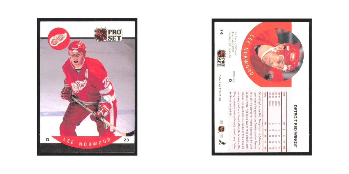1990 Pro Set Lee Norwood Detroit Red Wings #74
