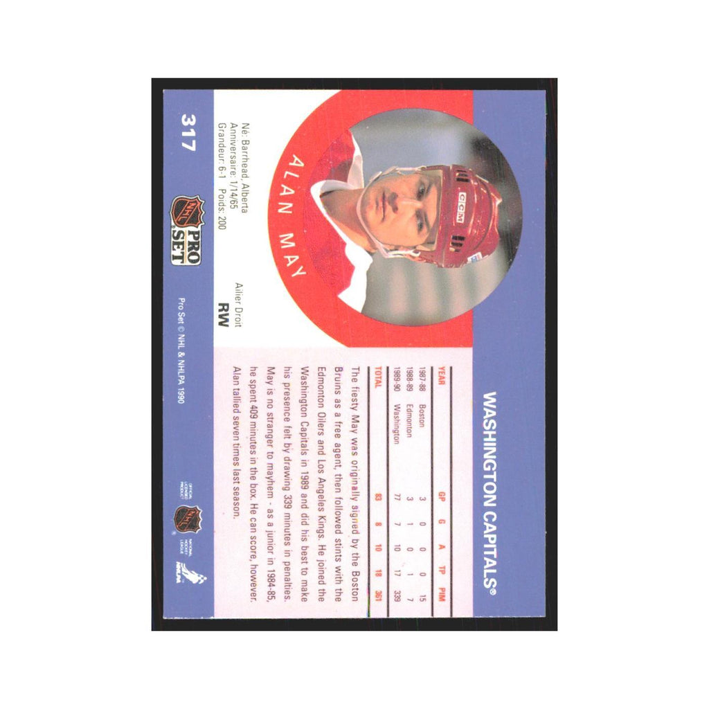 1990 Pro Set Alan May Washington Capitals #317