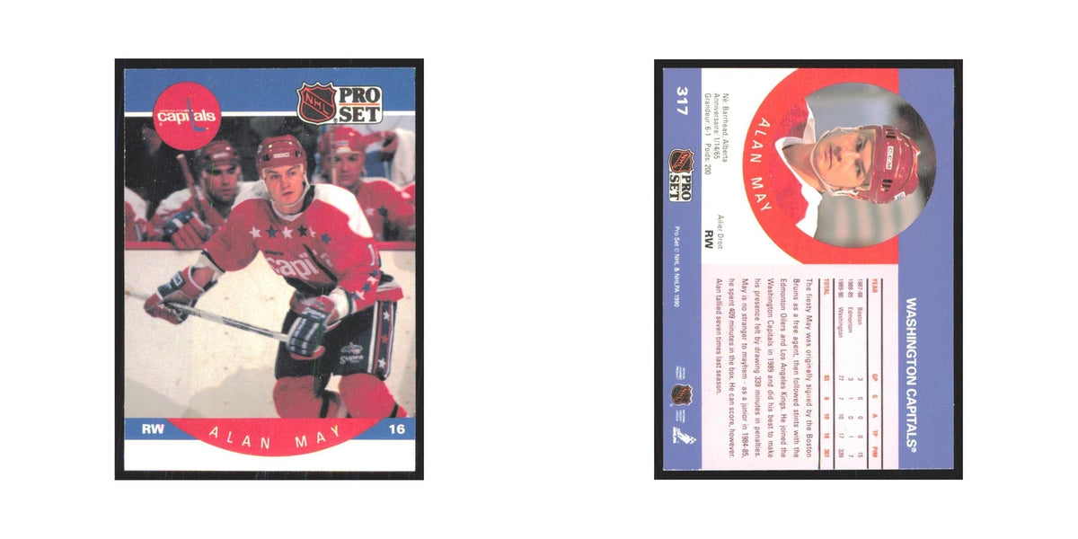1990 Pro Set Alan May Washington Capitals #317