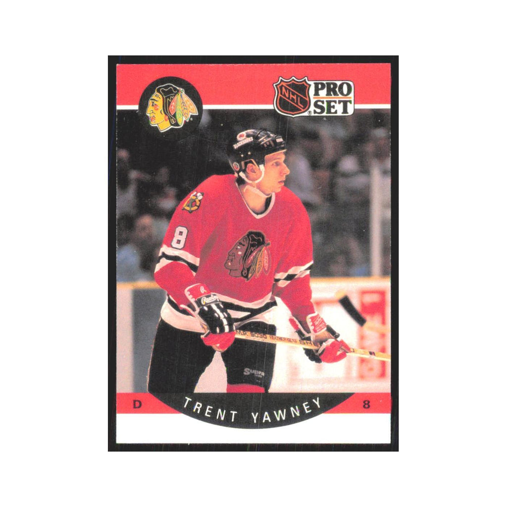1990 Pro Set Trent Yawney Chicago Blackhawks #64