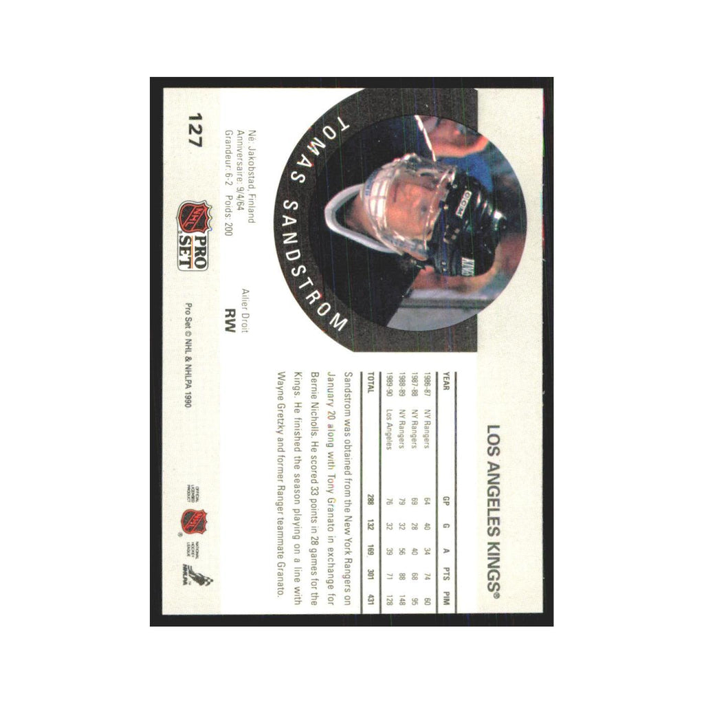 1990 Pro Set Tomas Sandstrom Los Angeles Kings #127
