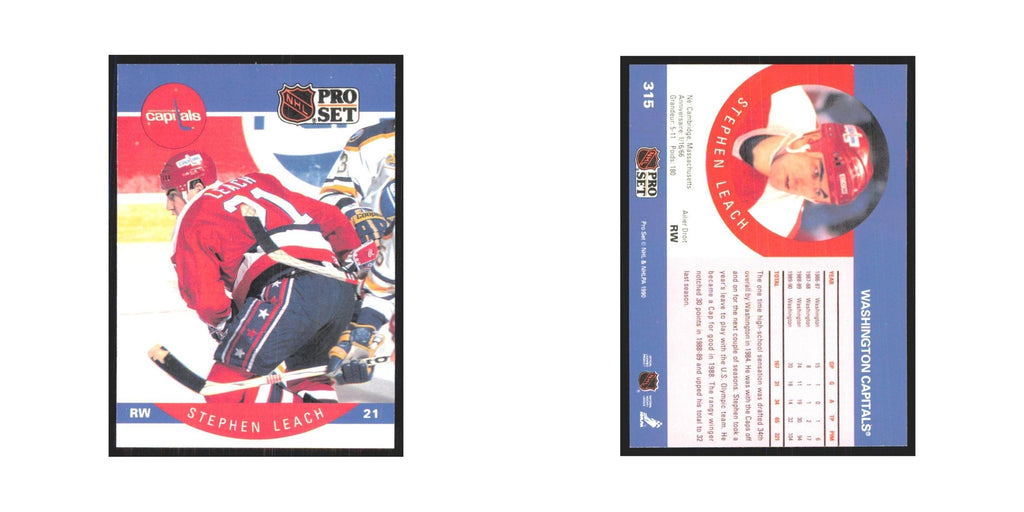 1990 Pro Set Stephen Leach Washington Capitals #315