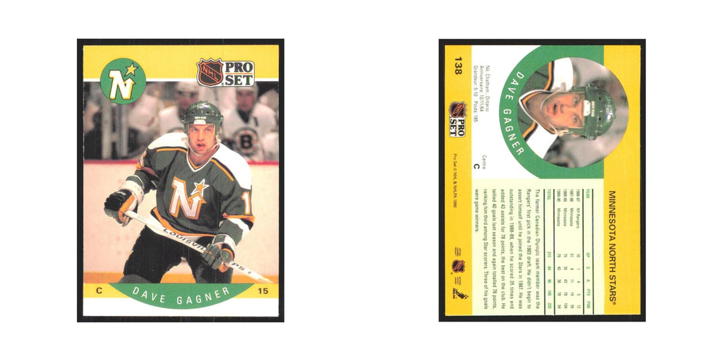 1990 Pro Set Dave Gagner Minnesota North Stars #138