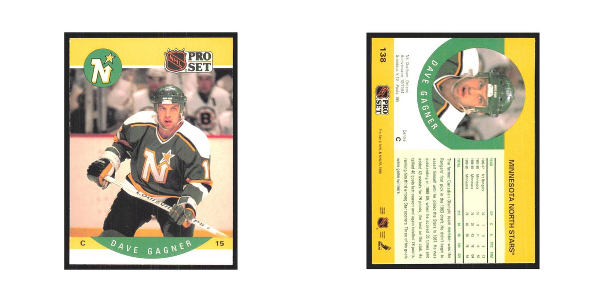 1990 Pro Set Dave Gagner Minnesota North Stars #138