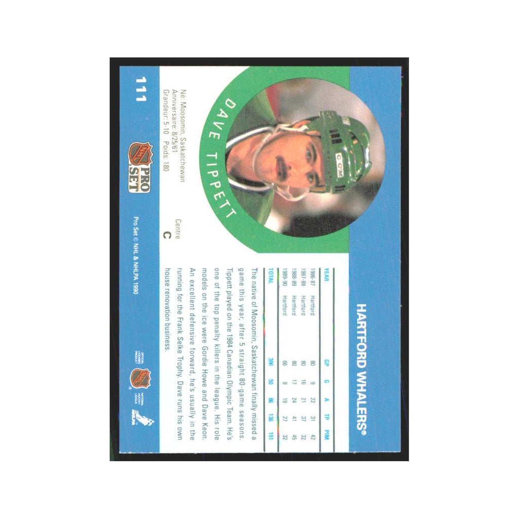 1990 Pro Set Dave Tippett Hartford Whalers #111