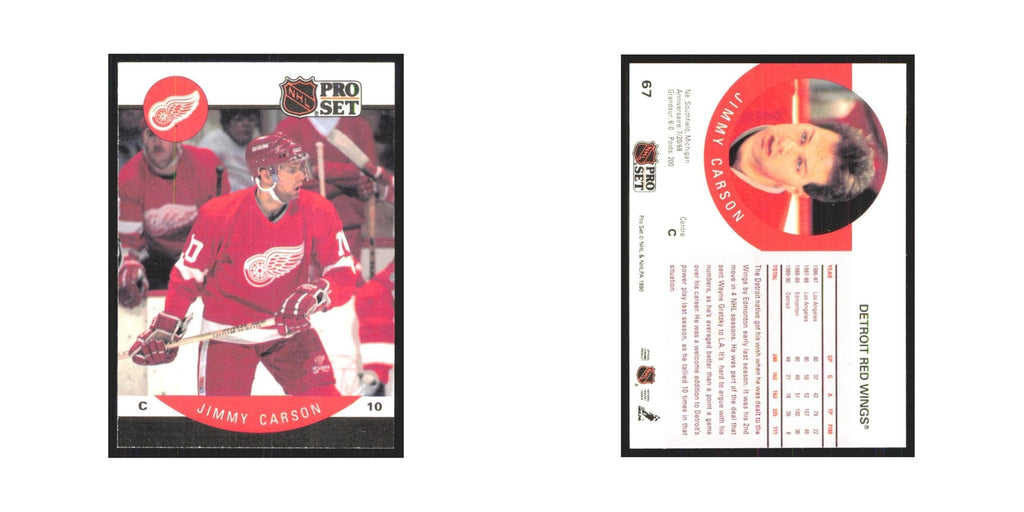 1990 Pro Set Jimmy Carson Detroit Red Wings #67