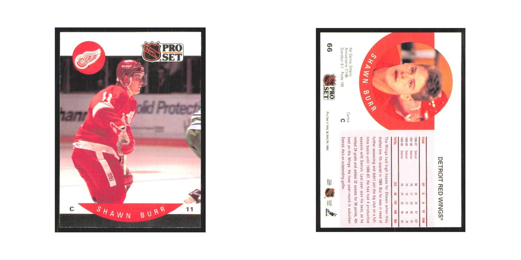1990 Pro Set Shawn Burr Detroit Red Wings #66
