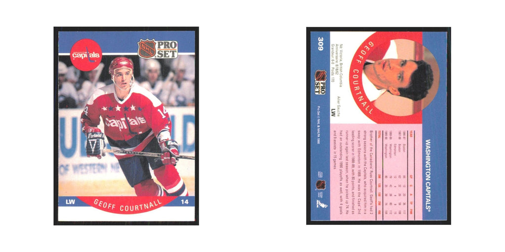 1990 Pro Set Geoff Courtnall Washington Capitals #309