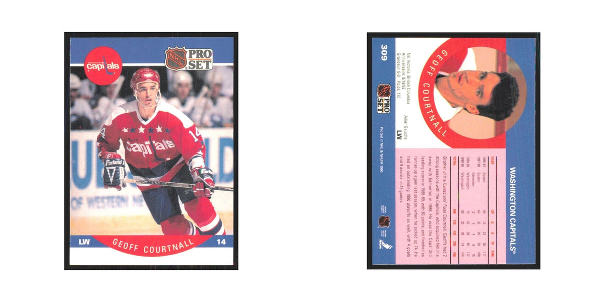 1990 Pro Set Geoff Courtnall Washington Capitals #309