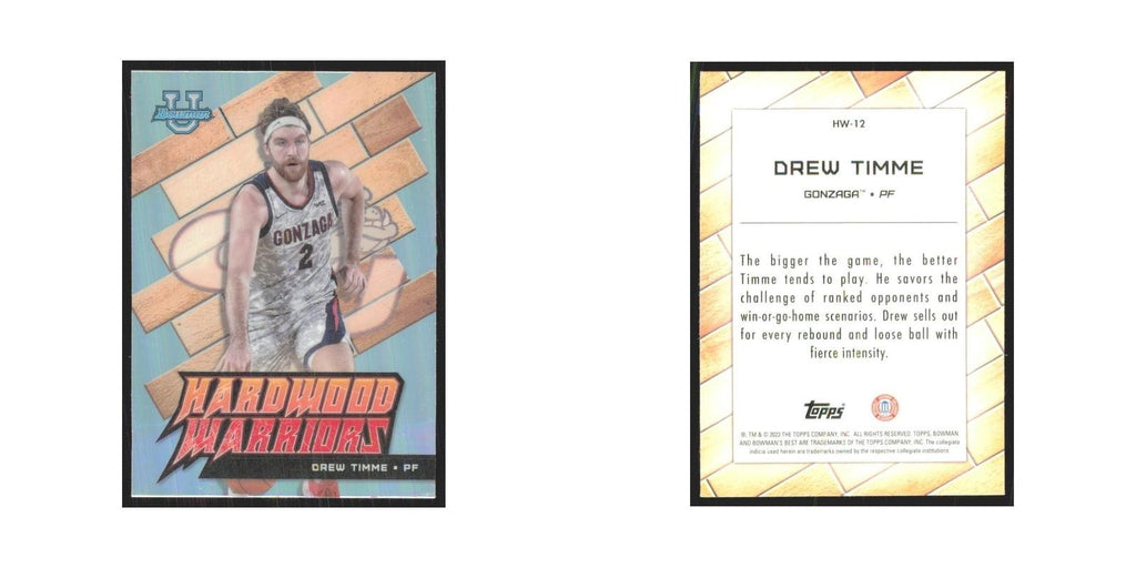 2023 Bowman University Best Drew Timme Gonzaga Bulldogs #HW-12