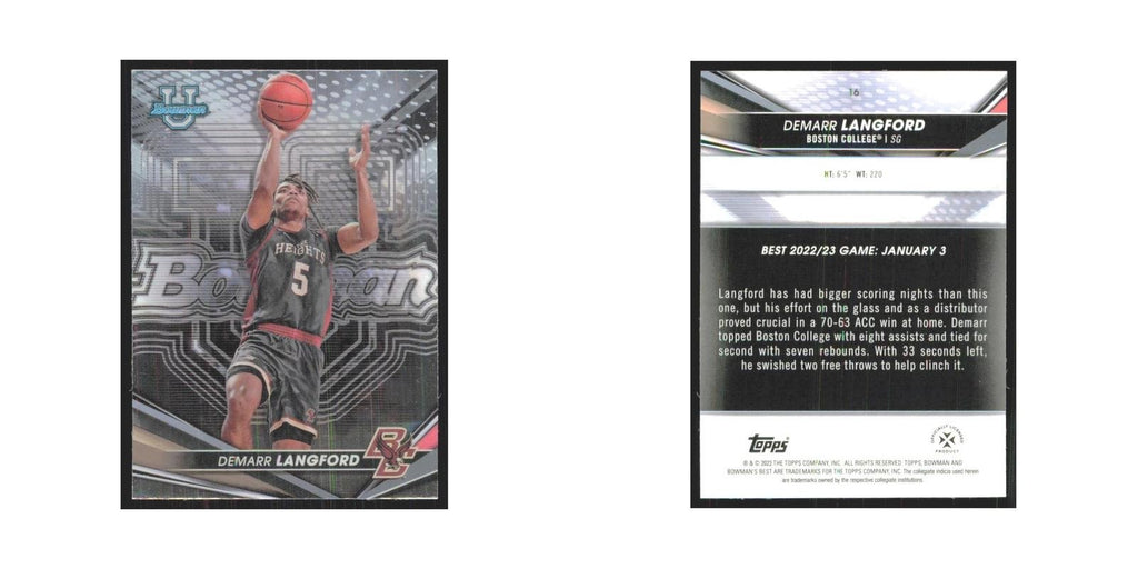 2023 Bowman University Best Demarr Langford Boston College Eagles #16