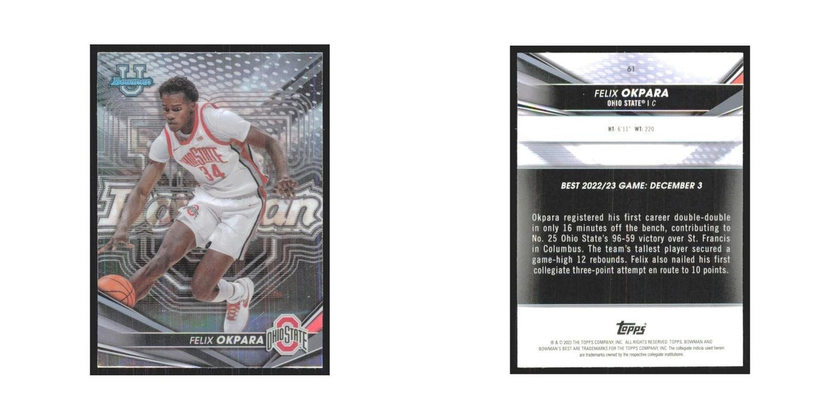 2023 Bowman University Best Felix Okpara Ohio State Buckeyes #61